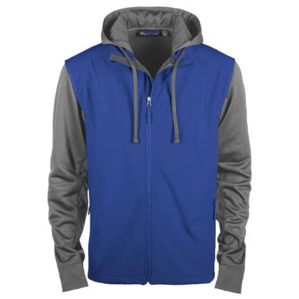 Custom Alpha Softshell Fleece Jacket - Royal/Heather