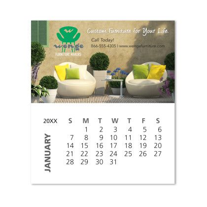 Custom Business Card Magnet with 12-Sheet Calendar