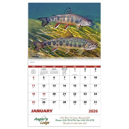 Custom Fishing - Spiral Calendar - Month page