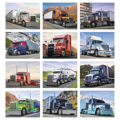 Custom 18-Wheeler Wall Appointment Calendar - Stapled - Months