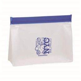 Custom PEVA Reusable Zip Lock Storage Bag With Gusset - Royal Blue