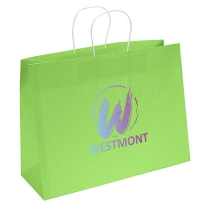 Custom Brite Vogue Shopping Bag 16 x 12 - ColorVista - Lime Green Custom Brite Vogue Shopping Bag 16 x 12 - ColorVista - Lime Green