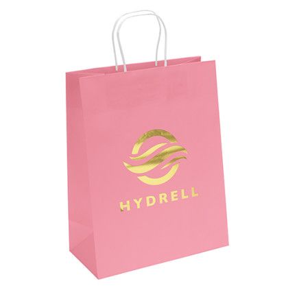 Custom Brite Jenny Shopping Bag 10 x 13 - Foil Print - Pink