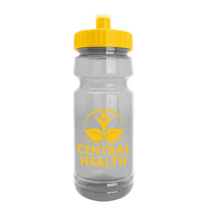 The Trainer - Custom 24 oz. Clear Sports Bottle with Pushpull Lid - Yellow Lid