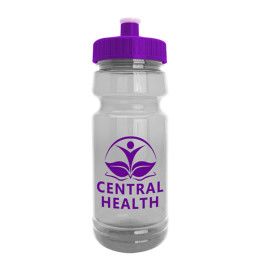 The Trainer - Custom 24 oz. Clear Sports Bottle with Pushpull Lid - Violet Lid