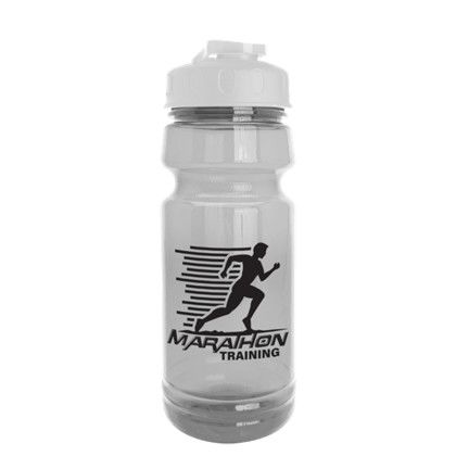 The Trainer - Custom 24 oz. Clear Sports Bottle with USA Flip Lid - White Lid The Trainer - Custom 24 oz. Clear Sports Bottle with USA Flip Lid - White Lid