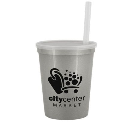 Custom 16 oz. Take-Out Sipper - Metallic Silver