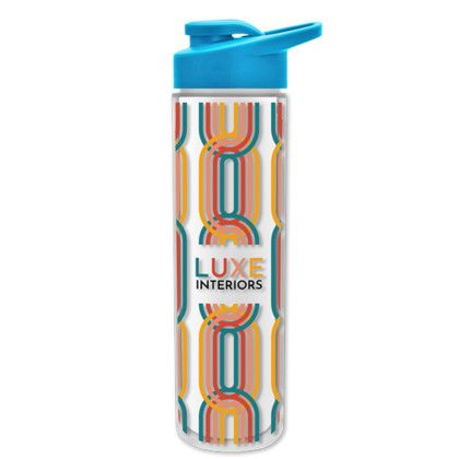 The Chiller Custom Full Color Wrap - 16 Oz. Insulated Bottle with Drink Thru Lid - Cyan