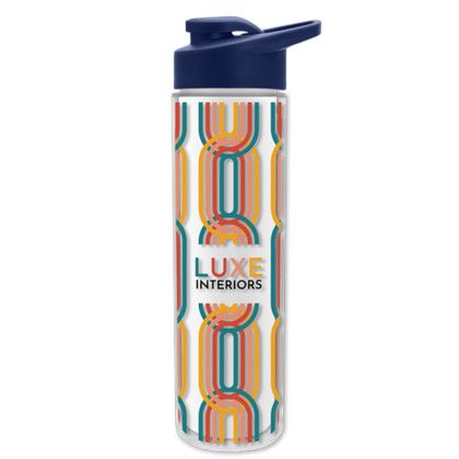 The Chiller Custom Full Color Wrap - 16 Oz. Insulated Bottle with Drink Thru Lid - Navy Green