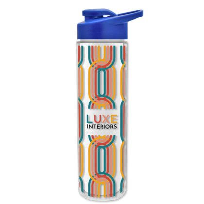 The Chiller Custom Full Color Wrap - 16 Oz. Insulated Bottle with Drink Thru Lid - Royal Blue