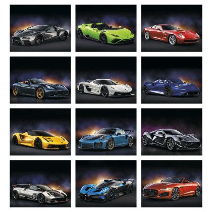 Custom Exotic Sports Cars - Spiral Calendar - Months
