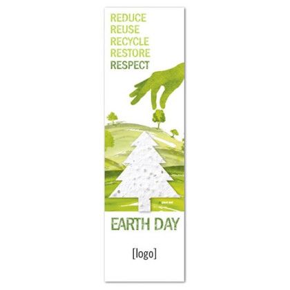 Custom Earth Day Seed Paper Shape Bookmark  - Wildflower Mix - Design S