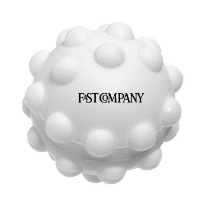 Custom Push Pop Stress Ball - White