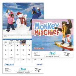 Custom Monkey Mischief - Spiral Calendar