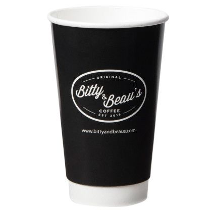 Custom 16 oz White Double Wall Disposable Paper Cup