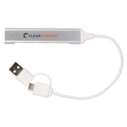Custom Recycled Aluminum 4-Port USB-A and C Hub