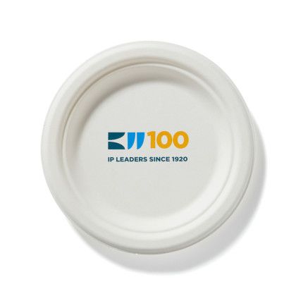 Custom 6 3/4"D Compostable White Paper Plates - Multiple Imprint Colors for Added Fee