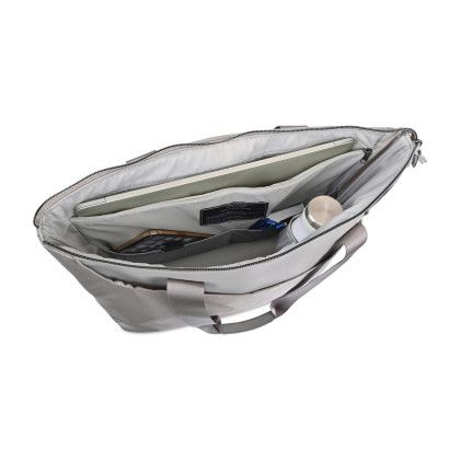 Custom Travis & Wells Lennox Laptop Tote - Taupe - Top Open