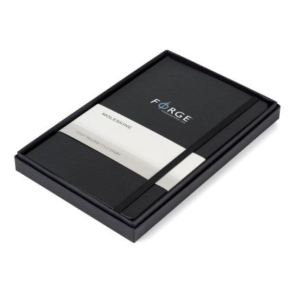 Custom Moleskine Large Notebook Gift Set - Black (Added Fee for Multi Color Imprints)