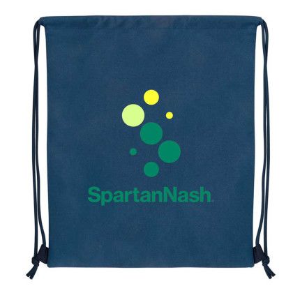 Custom Reversible Frosted Drawstring Backpack - Navy