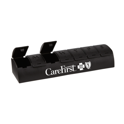 Custom Quick Care 7-Day Med Minder - Black