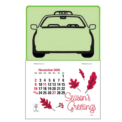 Press-N-Stick Calendar Promotional - Taxi Cab