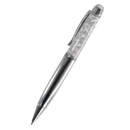 Custom Floating Dust Ballpoint Pen - Silver Dust