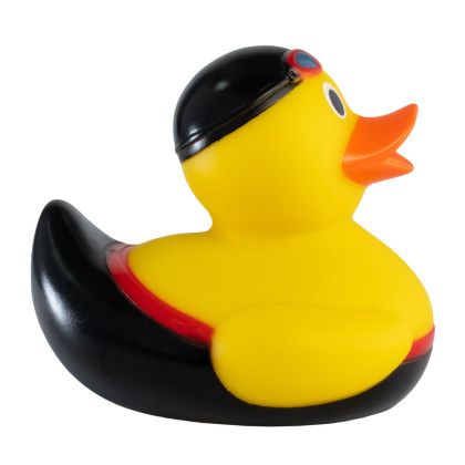 Custom Swimmer Rubber Duck with Weight - Side Custom Swimmer Rubber Duck with Weight - Side