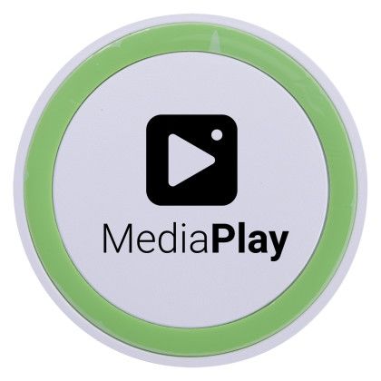 Custom Wireless Phone Charging Pad 2.0 - 15W - White/Lime Green