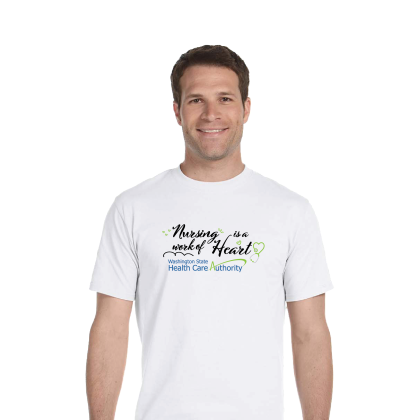 Nursing Is A Work Of Heart Full Color Gildan Heavy Cotton T-Shirt