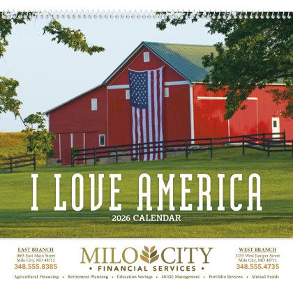 Imprinted Premium Calendar I Love America Cover