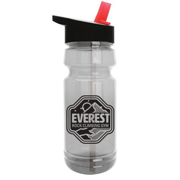 Custom The Trainer - 24 oz. Clear Sports Bottle with Flip Straw lid
