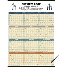 Laminated Time Management Span-A-Year Calendar Pro