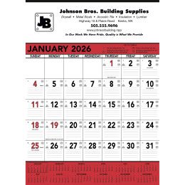 Custom Wall Calendar - Red & Black