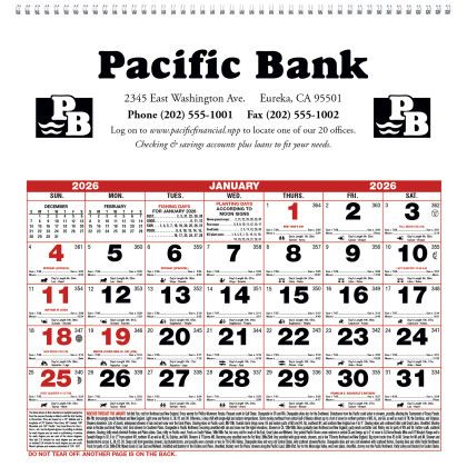 Small Almanac Calendar Imprinted