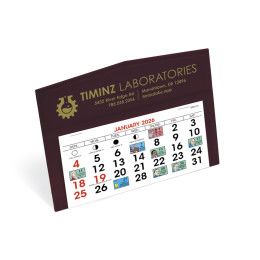 Maroon Legacy Custom Table Calendars | Historical Grid #1 Monthly Calendars