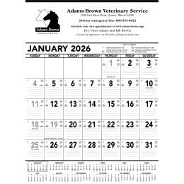 Imprinted Wall Calendar - Black & White