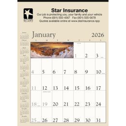 Decorator Memo Tan Wall Calendar