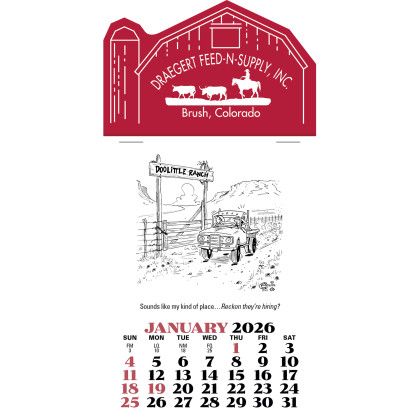 Cowboy Press and Stick Calendar with logo