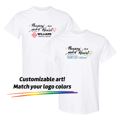 Nursing Is A Work Of Heart Custom Printed Full Color T-Shirt