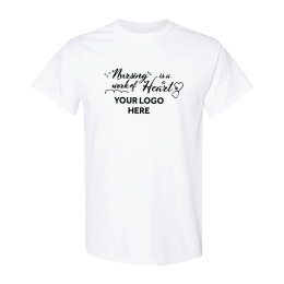 Custom Nursing Is A Work Of Heart Gildan Adult Heavy Cotton T-Shirt - White