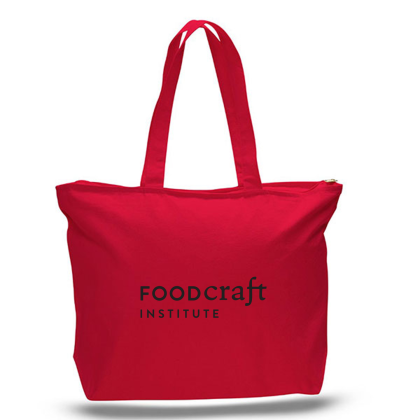 Premium Color Zipper Tote Bag
