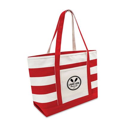 Custom Anchor Tote - Natural with Red