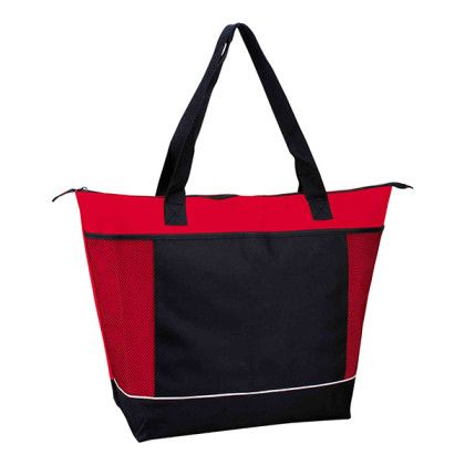 Custom Jumbo Cooler Tote Bag - Red/Black
