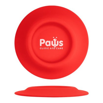 Custom 2-In-1 Flying Disc Pet Bowl - Red