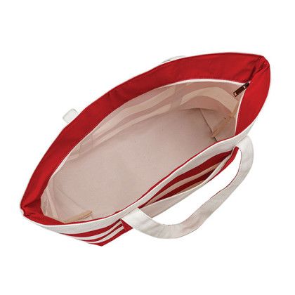 Custom Anchor Tote - Natural with Red - Interior