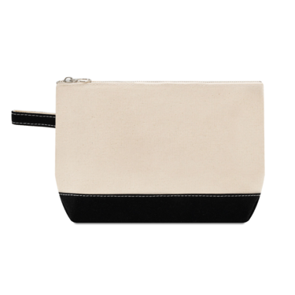 Custom Cosmetic Pouch - Natural with Black