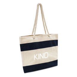 Custom Sailing Tote - Natural with Navy