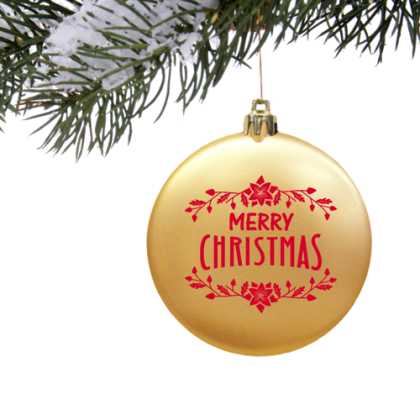 Flat Round Shatterproof Ornament with Custom Logo