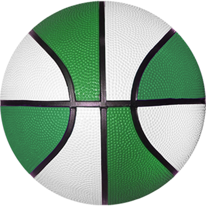 Custom 29 1/2" Full-Size Rubber Basketball Colors - Green/White